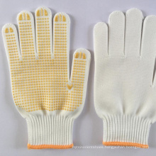 10gauge bleach white yellow cotton safety working security gloves